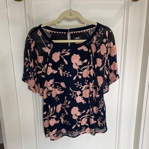 Maeve Floral textured blouse